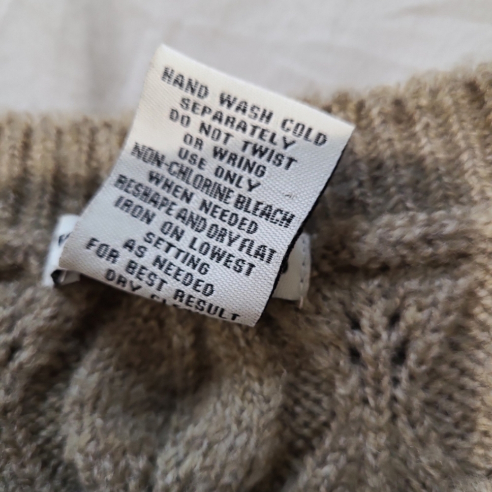 Sweet Romeo Womens SZ Sm. Bobble Knit textured Taupe‎ crew neck sweater soft - Picture 6 of 11